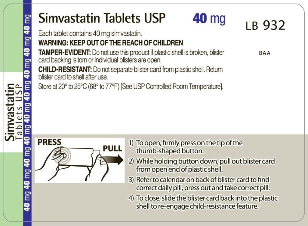 Simvastatin label green