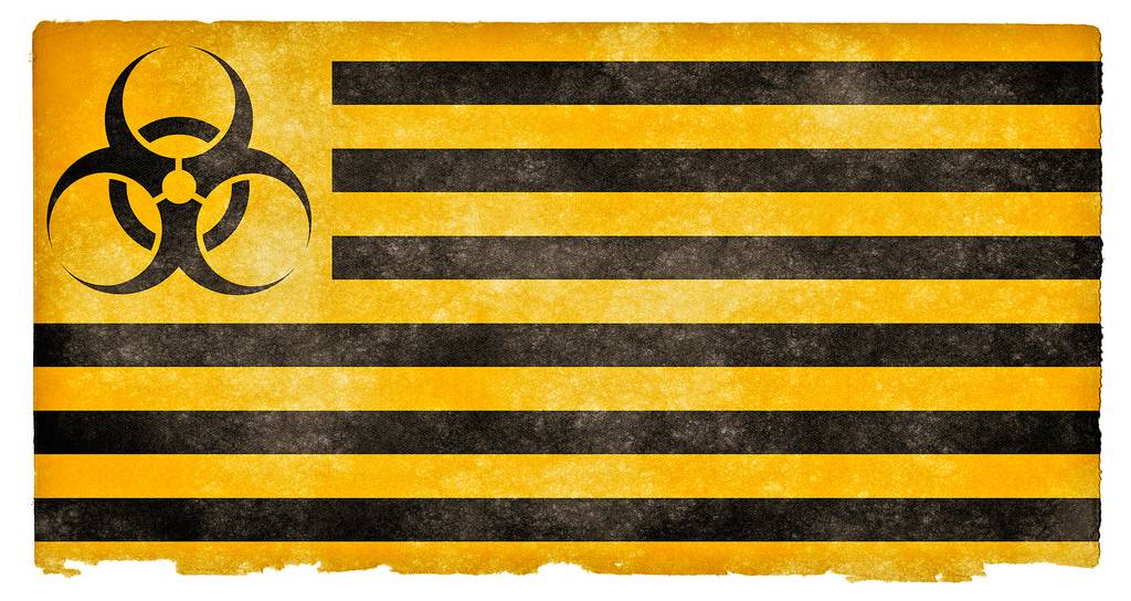 Yellow biohazard flag