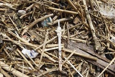 Washed up syringe